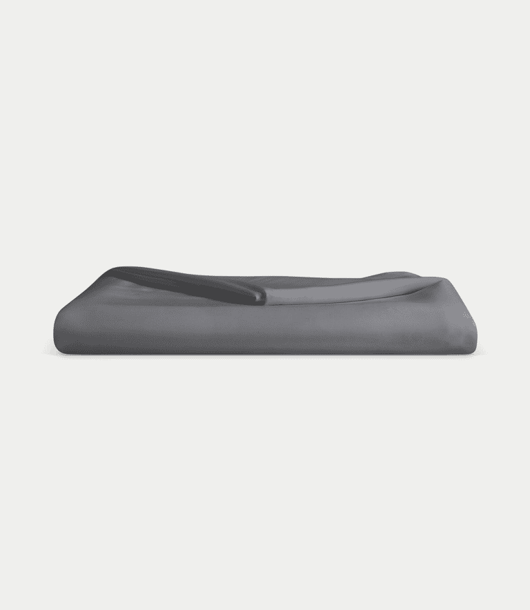 Charcoal flat sheet folded with white background |Color:Charcoal