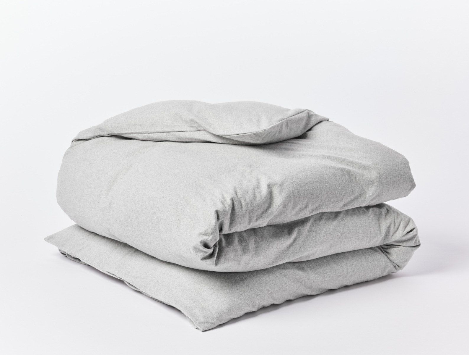 Cloud Brushed™ Organic Flannel Duvet Cover | Pale Gray Heather