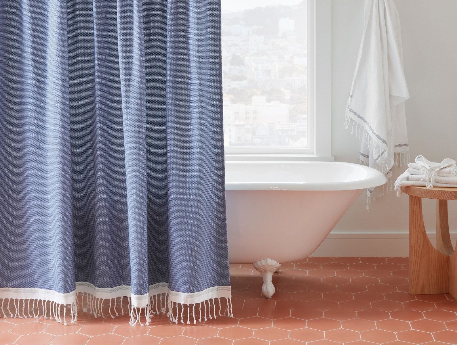 Mediterranean Organic Shower Curtain | Lake w/Sea Spray