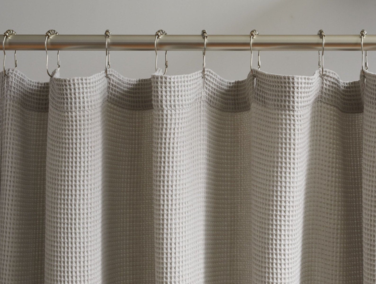 Organic Waffle Shower Curtain | Fog