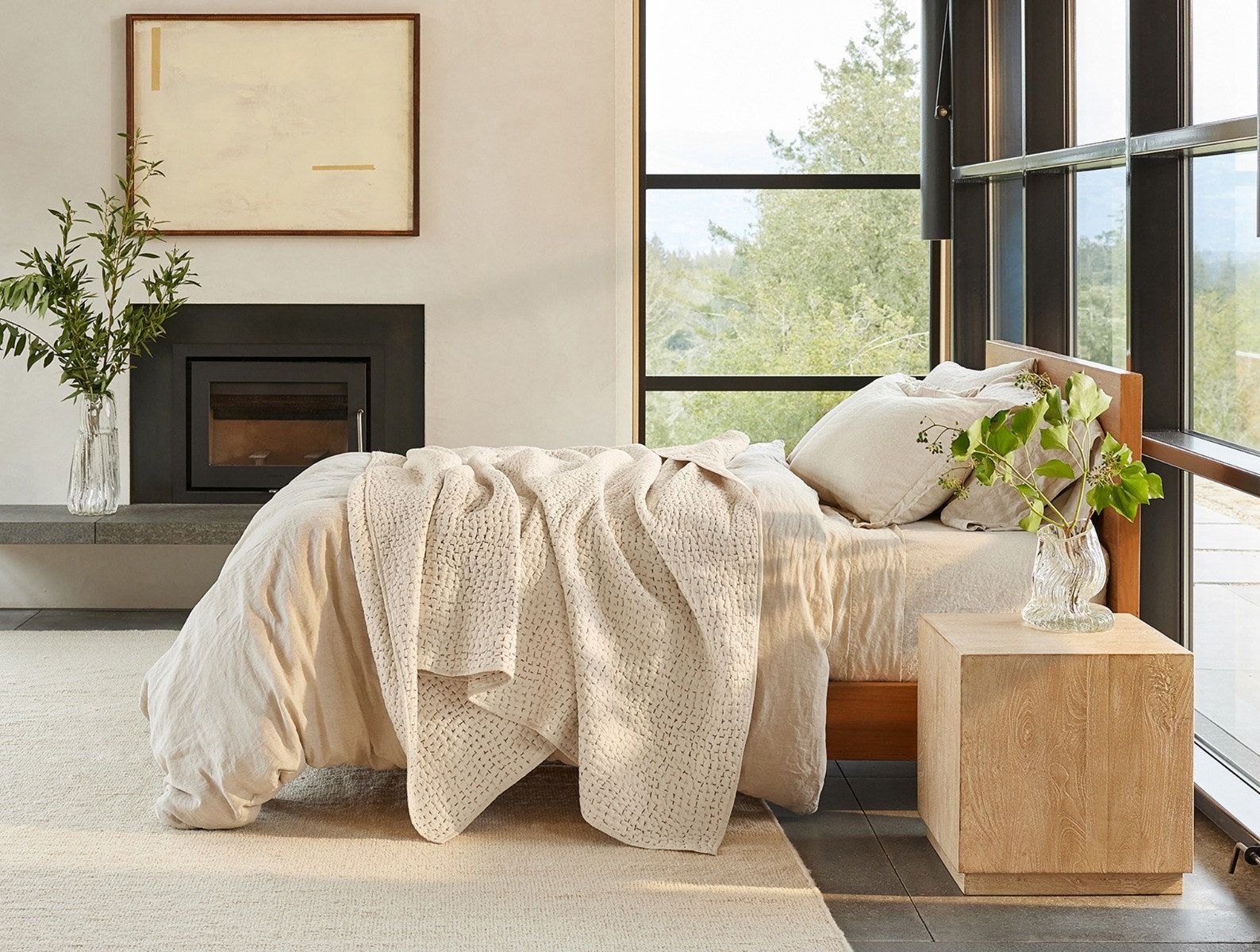Organic Relaxed Linen Duvet Cover | Natural Chambray
