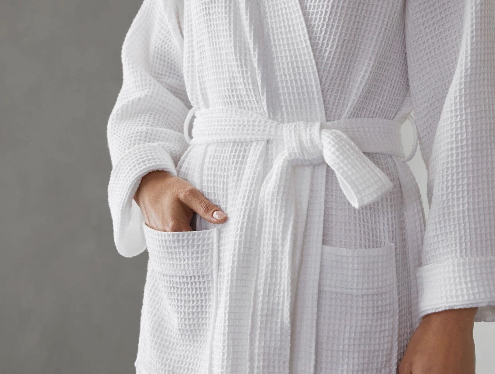 Unisex Organic Waffle Robe - Coyuchi | Alpine White