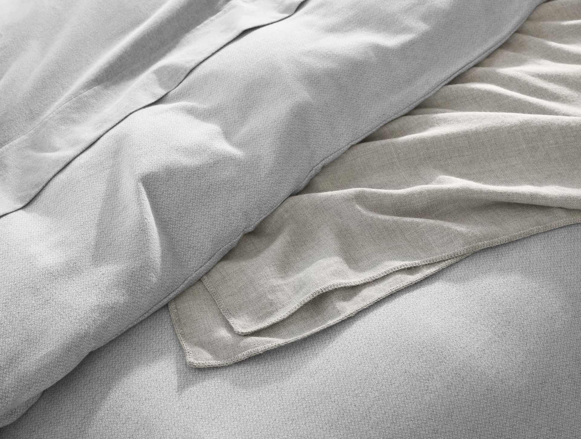 Cloud Brushed™ Organic Flannel Duvet Cover | Pale Gray Heather Texture