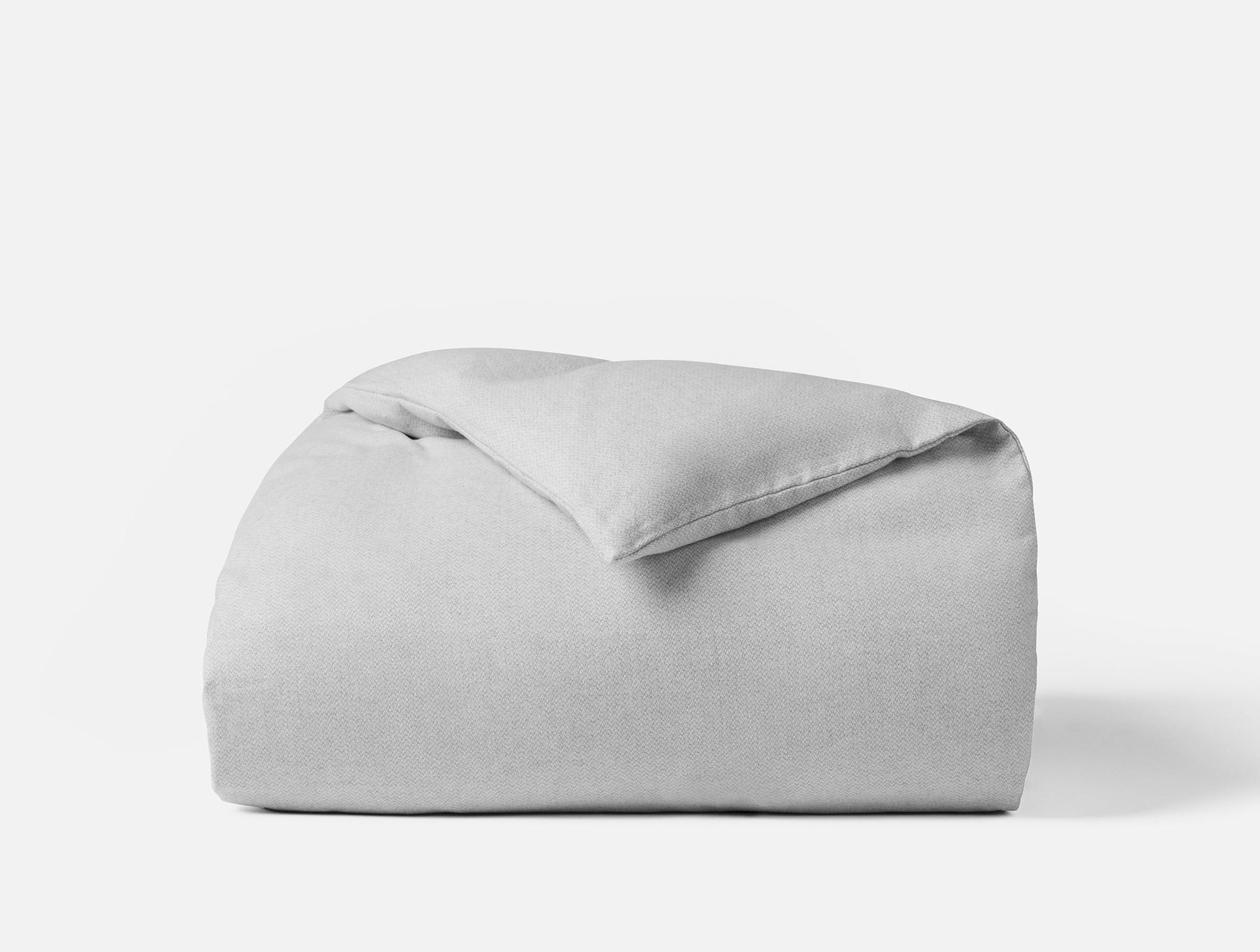 Cloud Brushed™ Organic Flannel Duvet Cover | Pale Gray Heather Texture