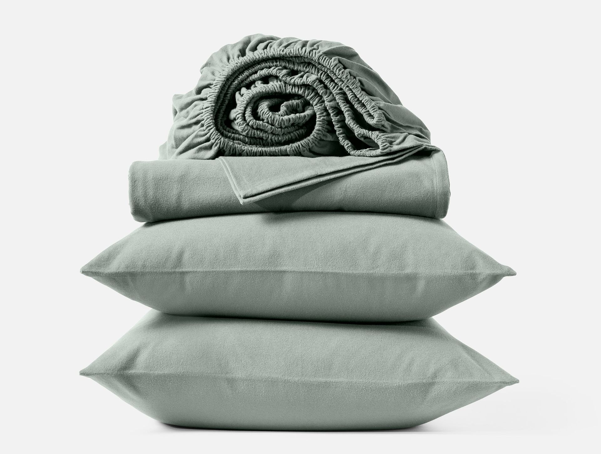 Cloud Brushed™ Organic Flannel Sheets | Sage