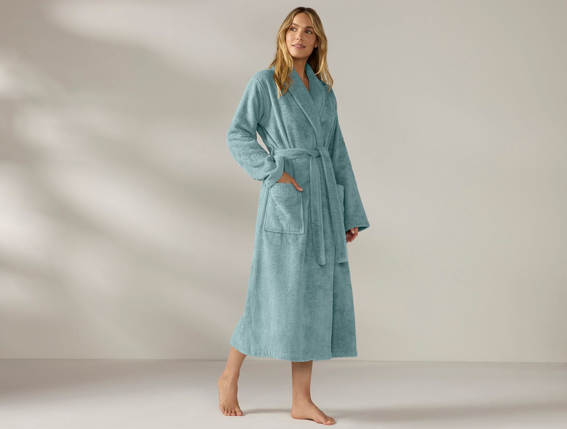 Unisex Cloud Loom Organic Robe | Pacific Blue