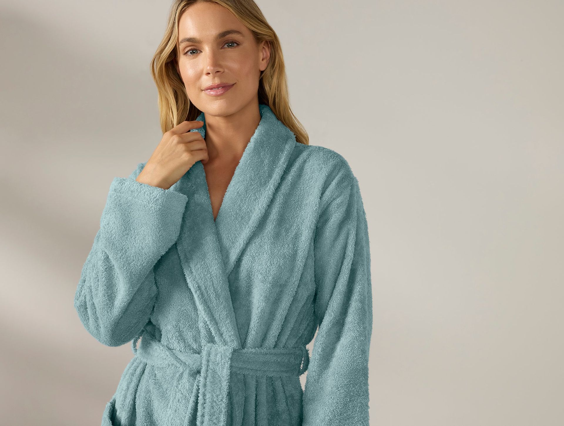 Unisex Cloud Loom Organic Robe | Pacific Blue