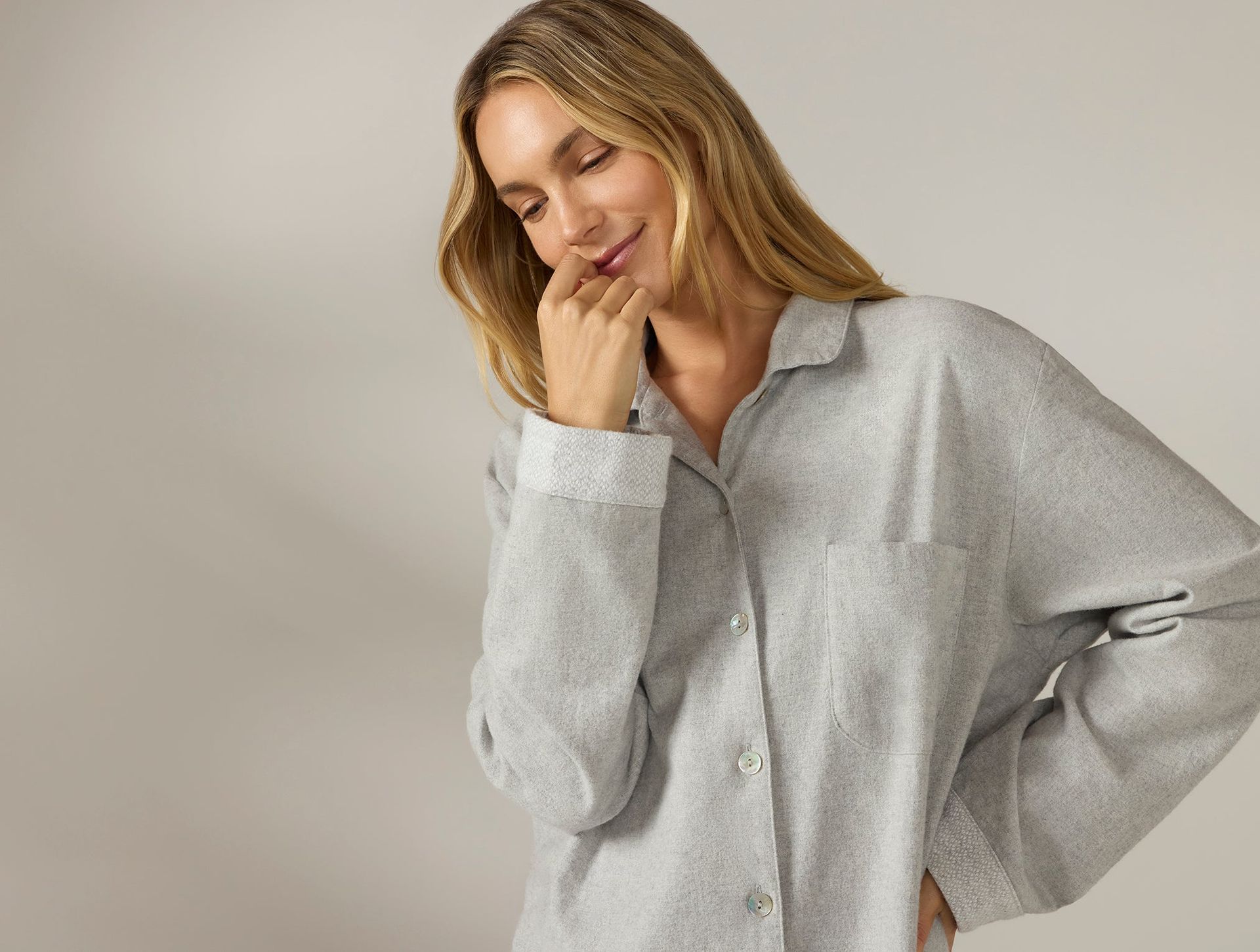 Women's Cloud Brushed Organic Flannel Nightshirt | Gray Heather