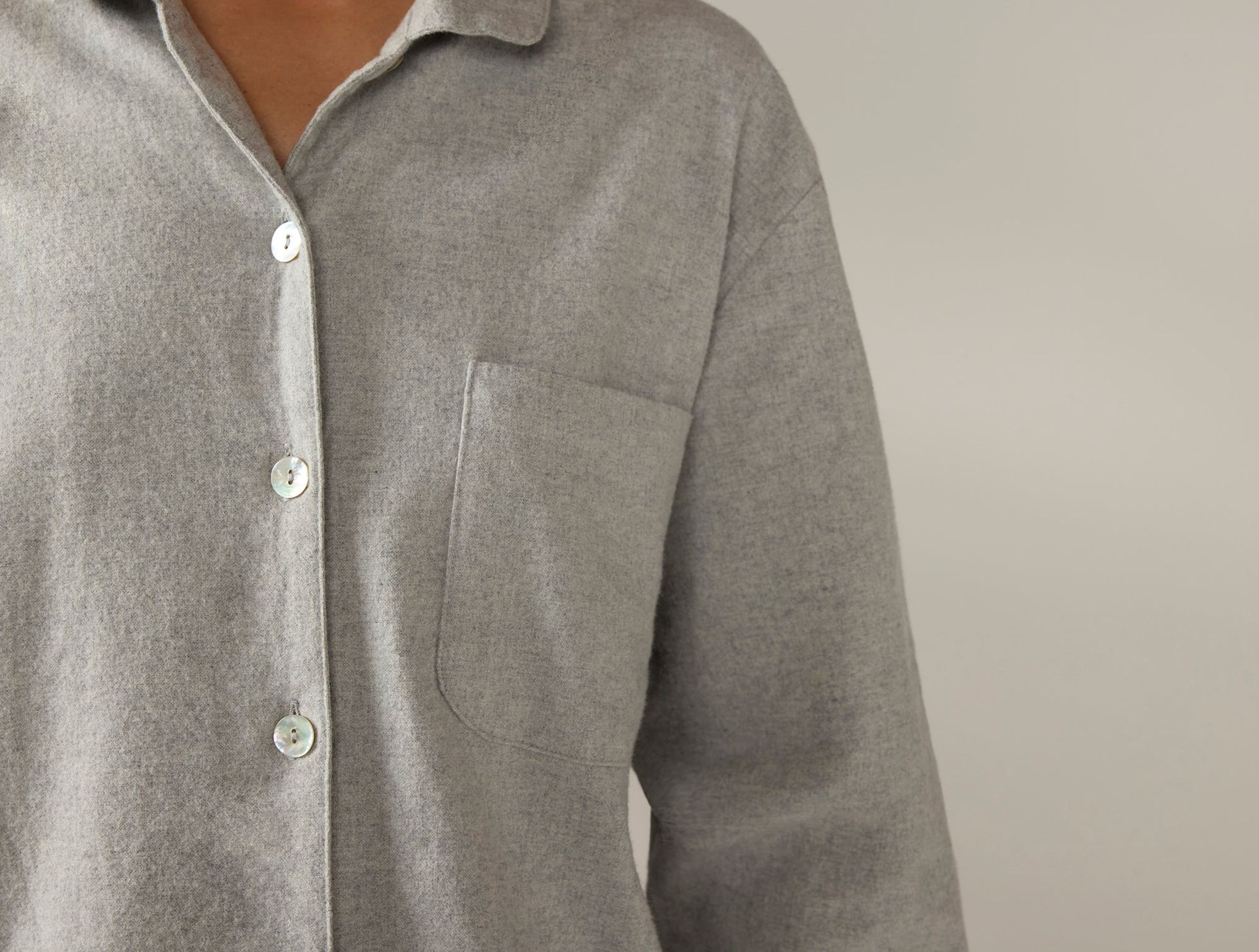 Women's Cloud Brushed Organic Flannel Nightshirt | Gray Heather