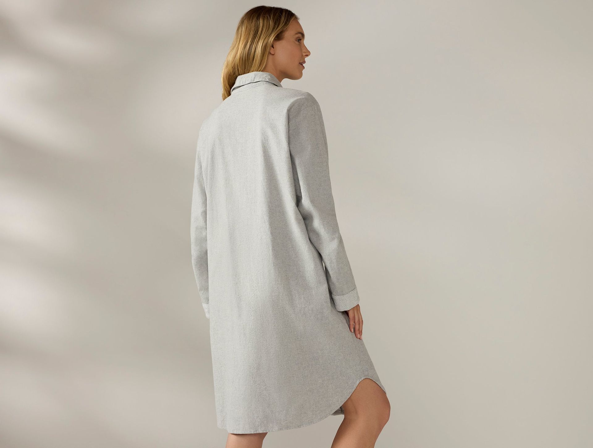 Women's Cloud Brushed Organic Flannel Nightshirt | Gray Heather