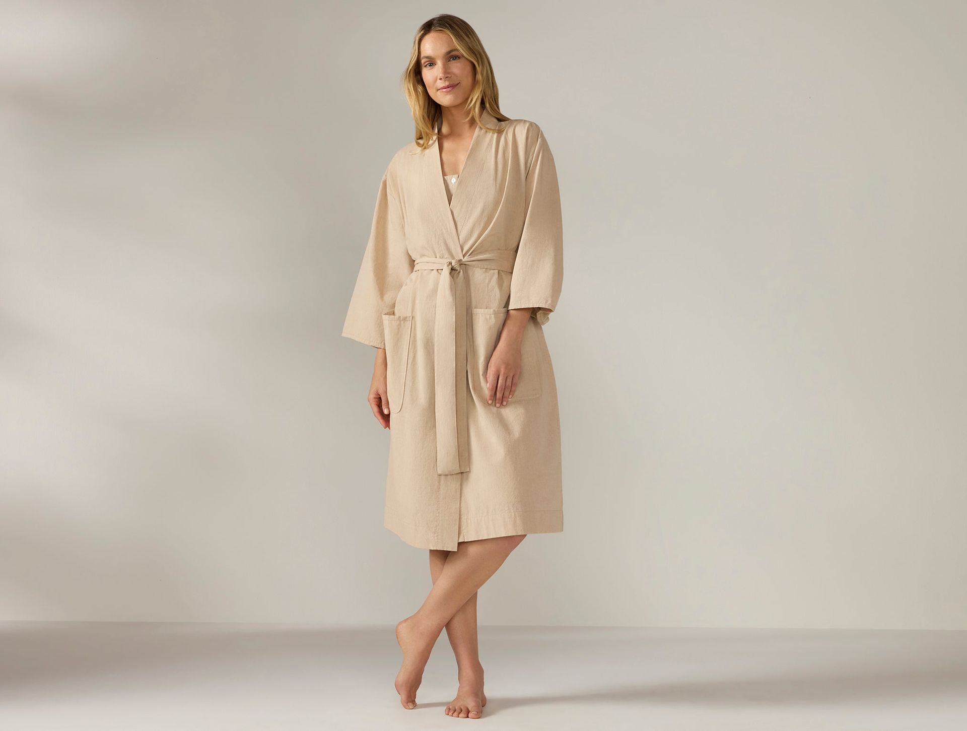 Women's Isla Organic Cotton Robe | Hazel Chambray