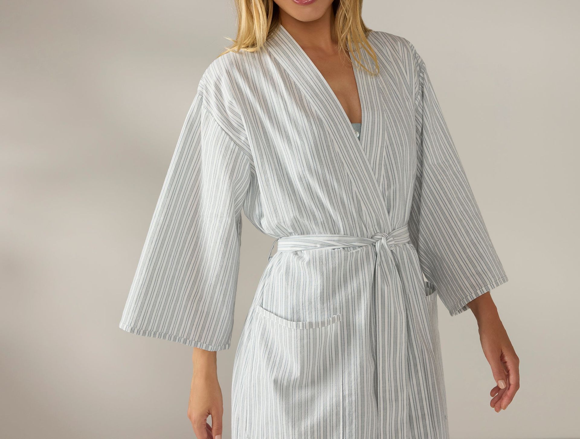 Women's Isla Organic Cotton Robe | Sage w/Gulf