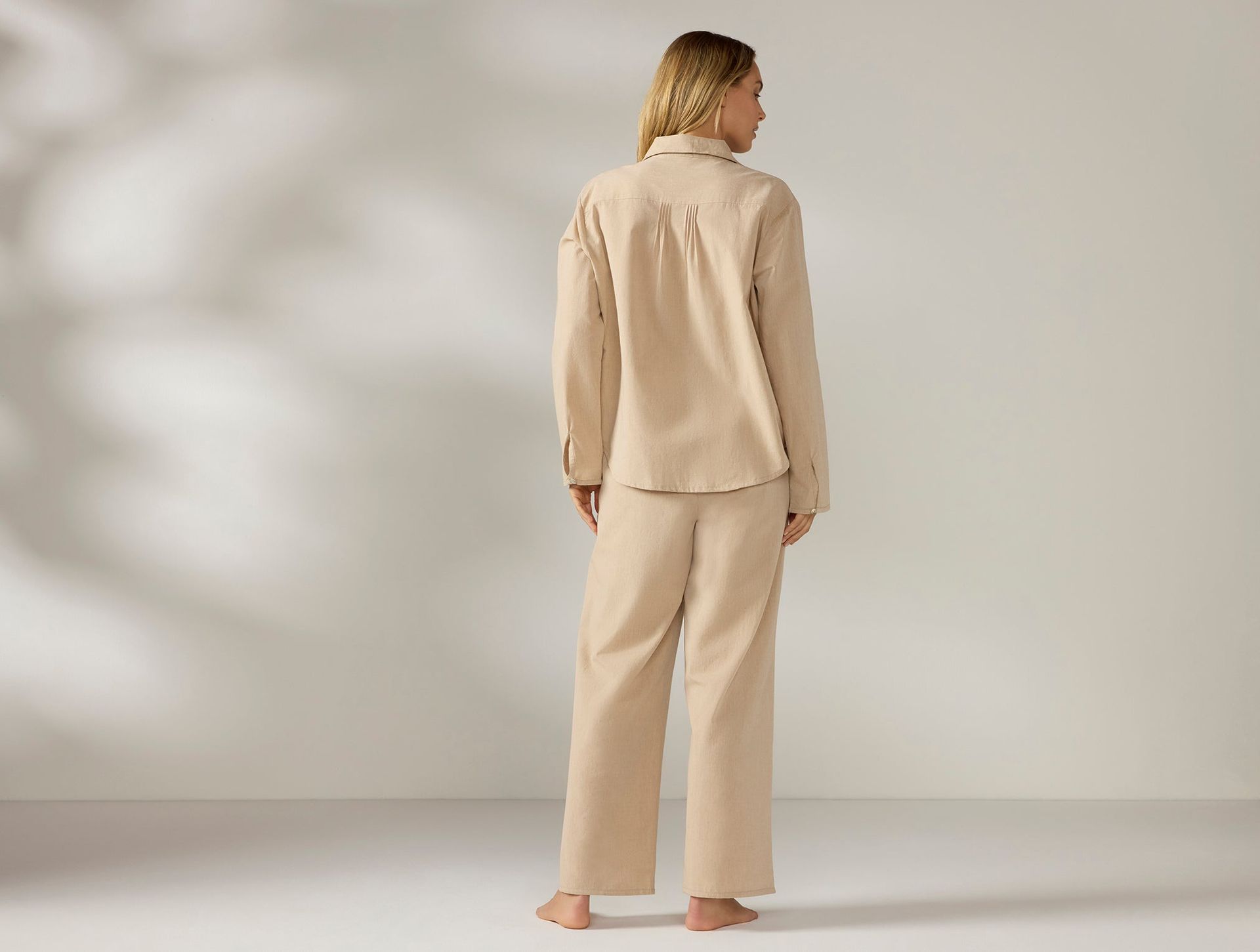 Women's Isla Organic Cotton Long Sleeve Pajama Set | Hazel Chambray