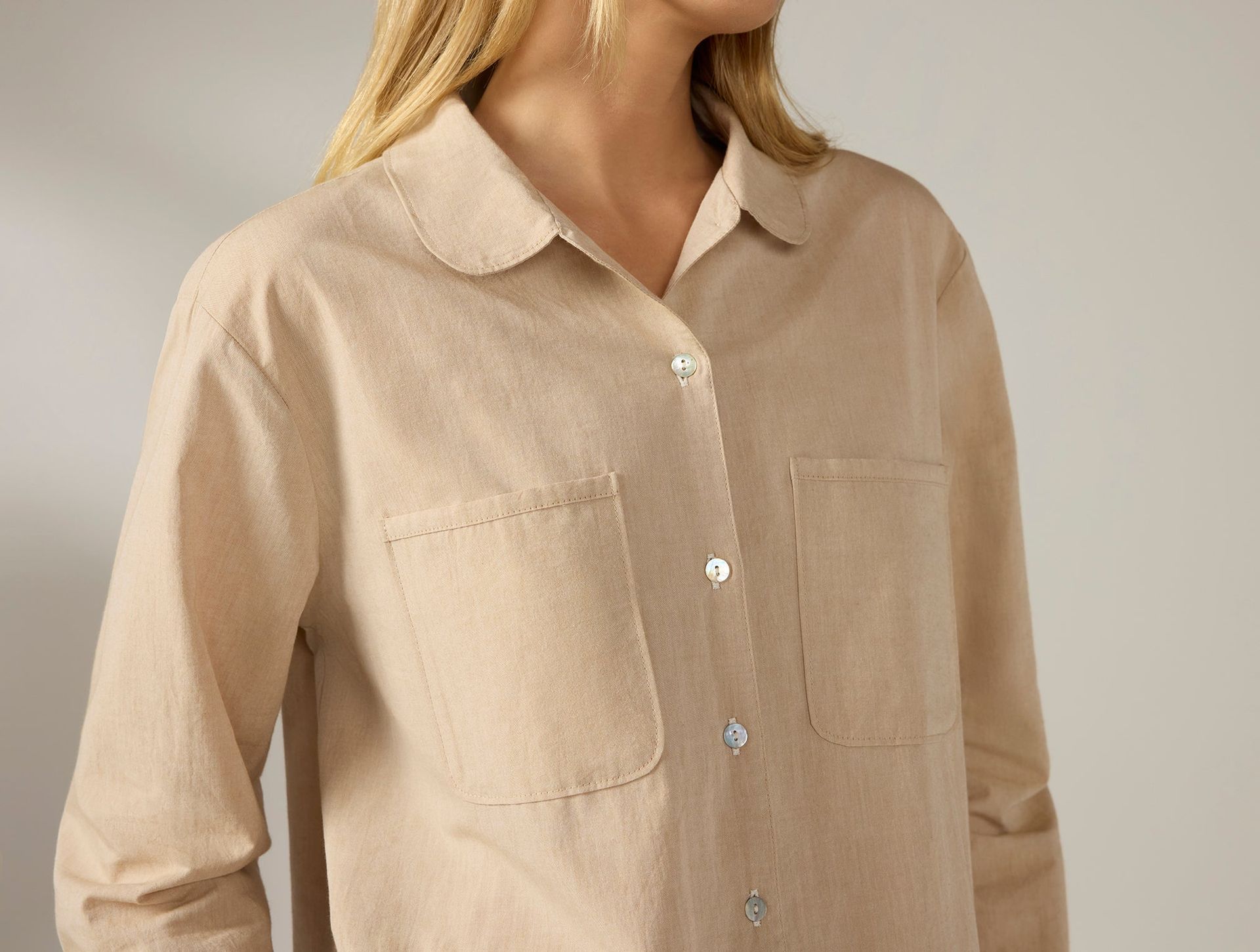 Women's Isla Organic Cotton Long Sleeve Pajama Set | Hazel Chambray