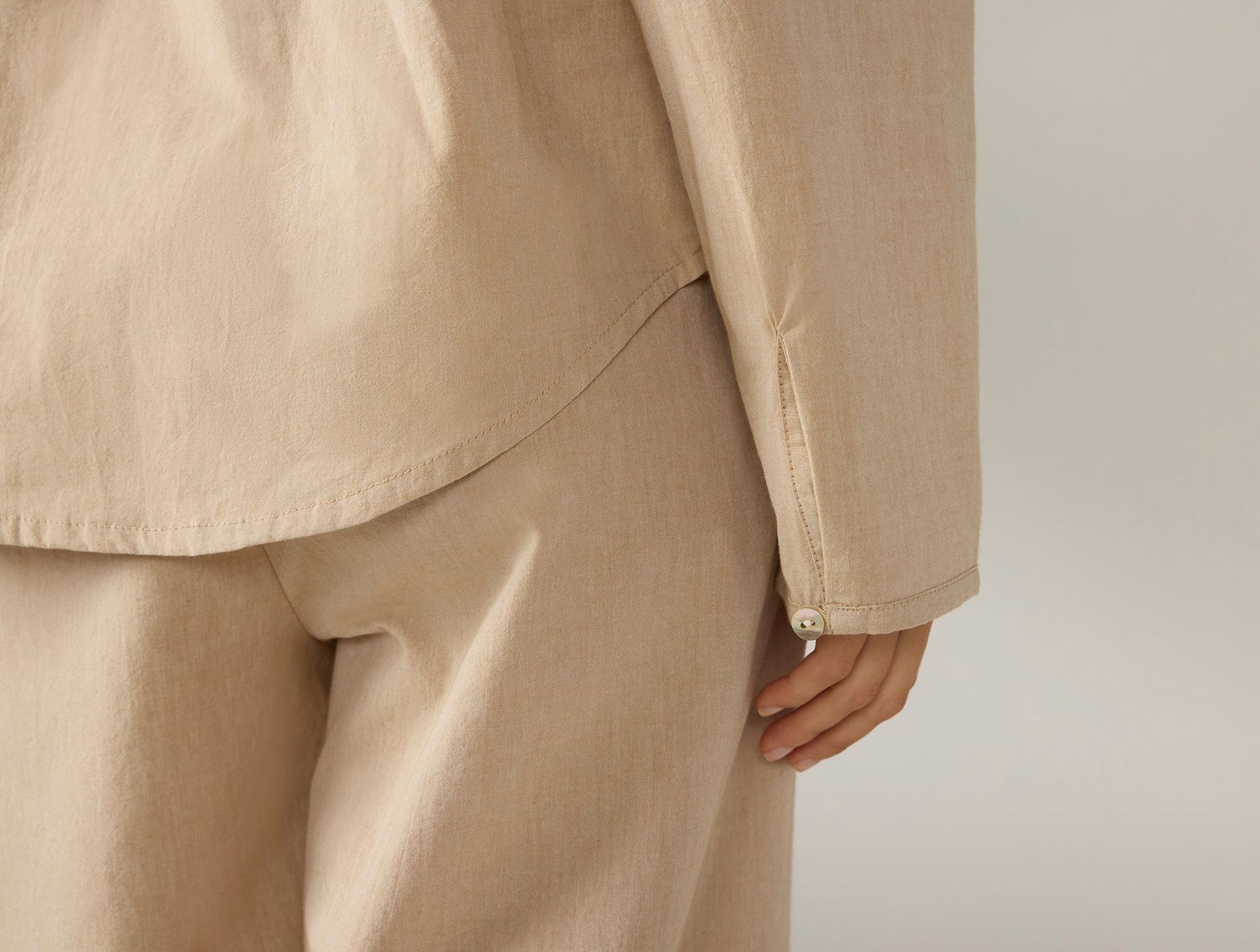 Women's Isla Organic Cotton Long Sleeve Pajama Set | Hazel Chambray