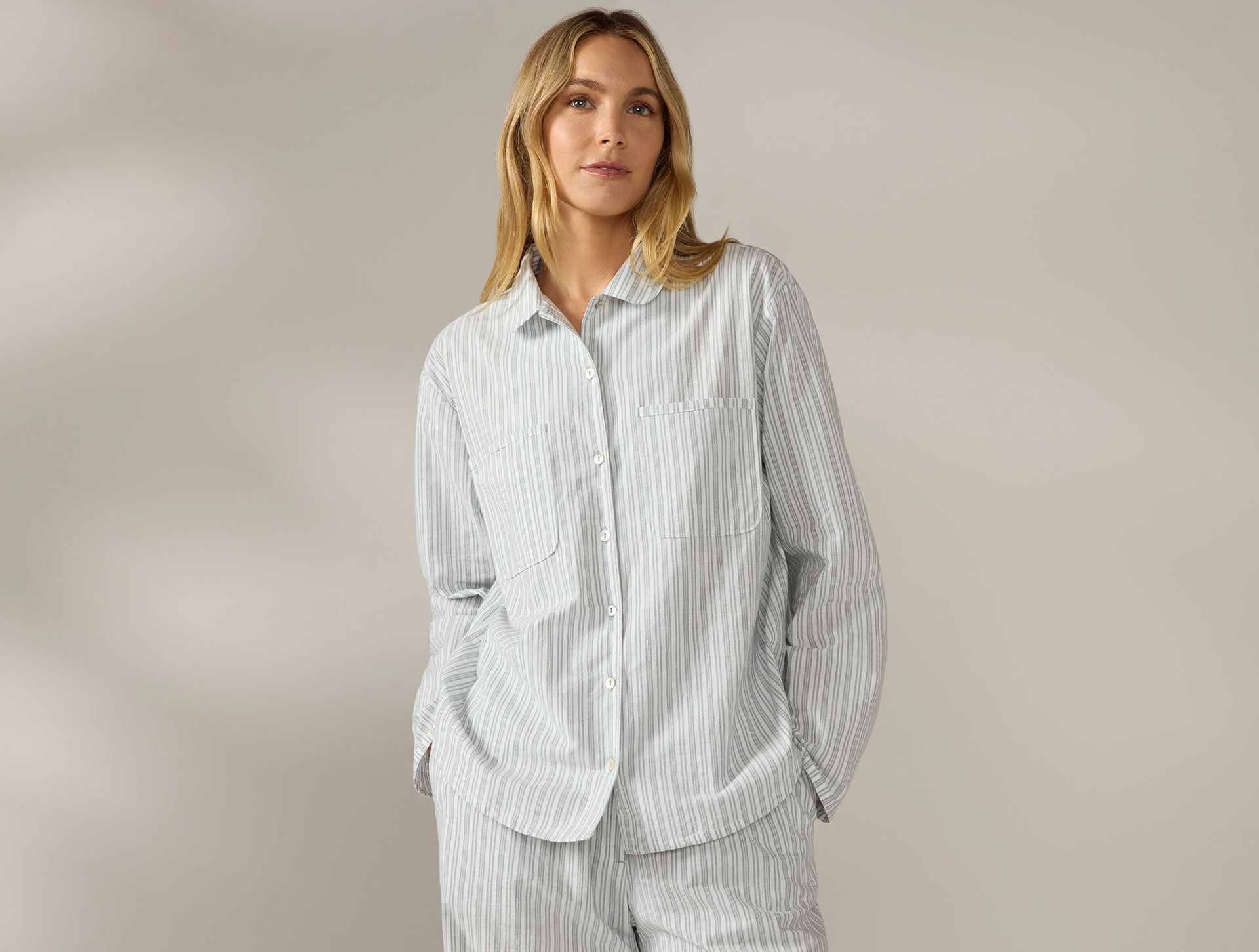 Women's Isla Organic Cotton Long Sleeve Pajama Set | Sage w/Gulf