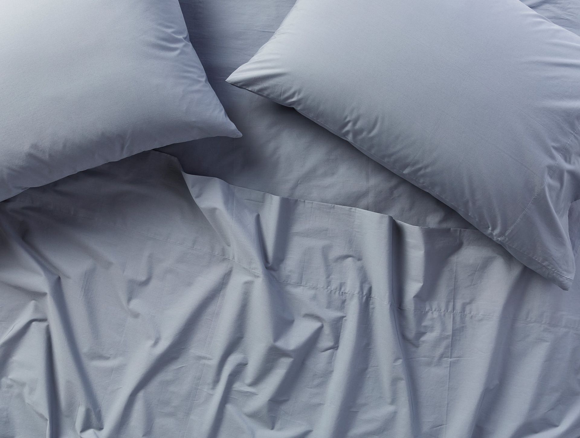 300 Thread Count Organic Percale Sheets | Steel Blue