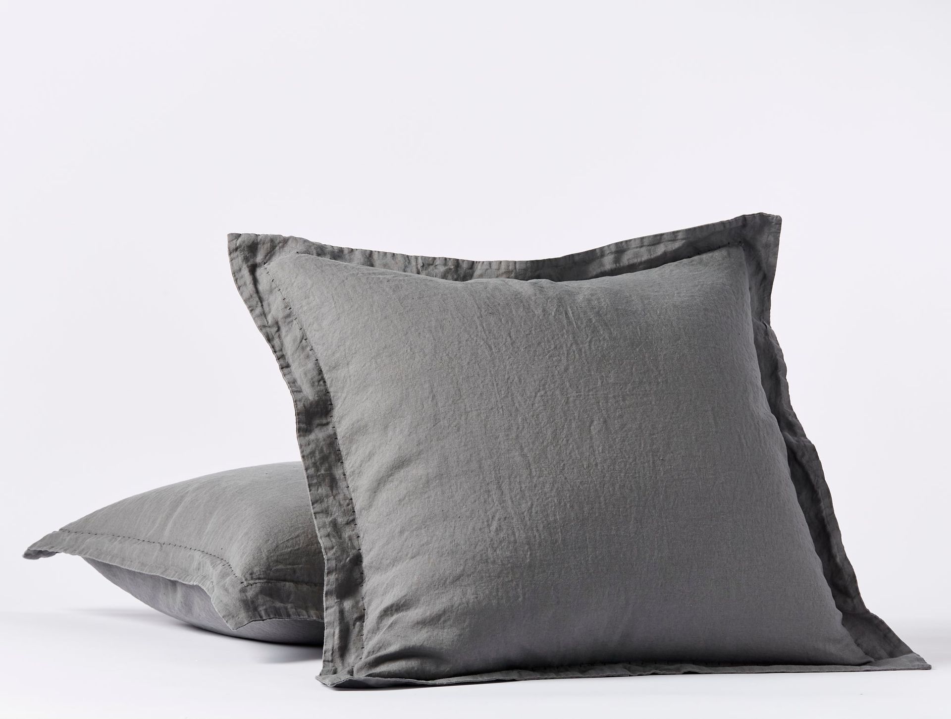 Organic Relaxed Linen Sham | Euro | Slate
