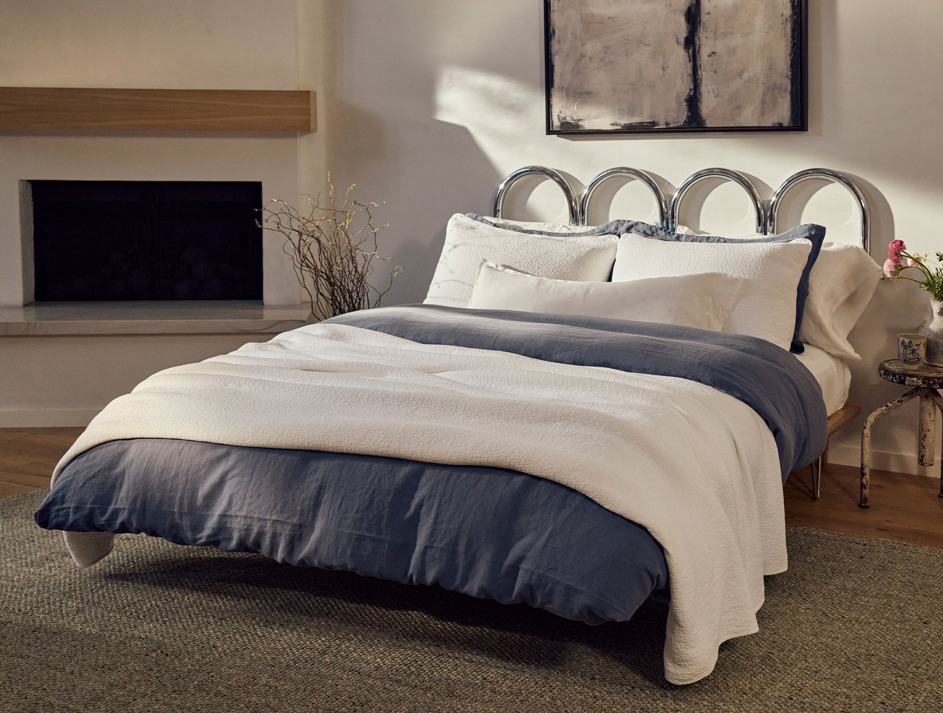Organic Relaxed Linen Duvet Cover | Harbor Blue