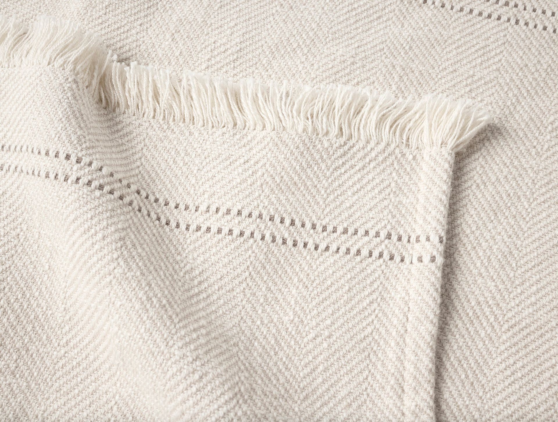 Canyon Organic Throw - Coyuchi | Oyster Herringbone