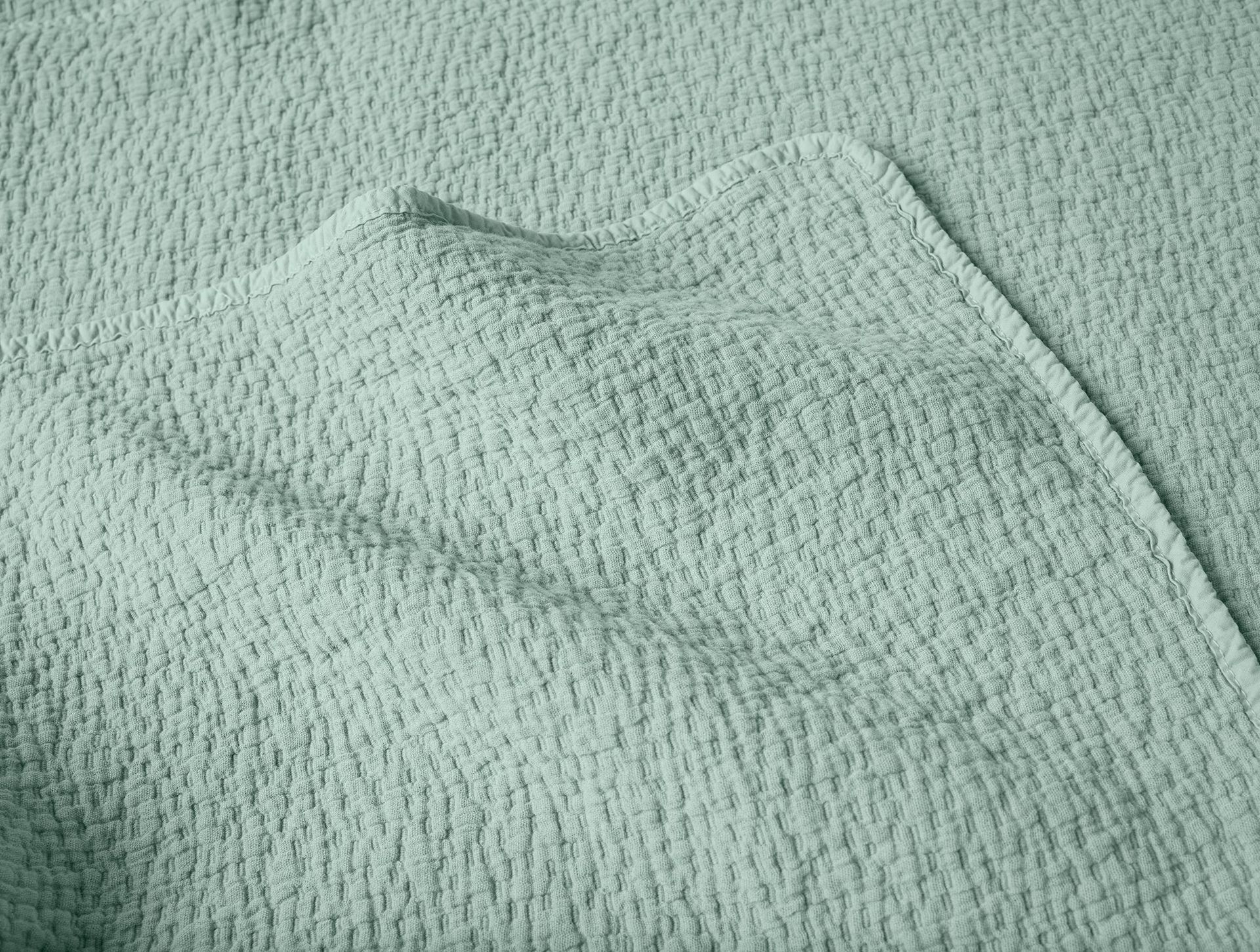 Cascade Organic Matelasse Blanket - Coyuchi | Seafoam