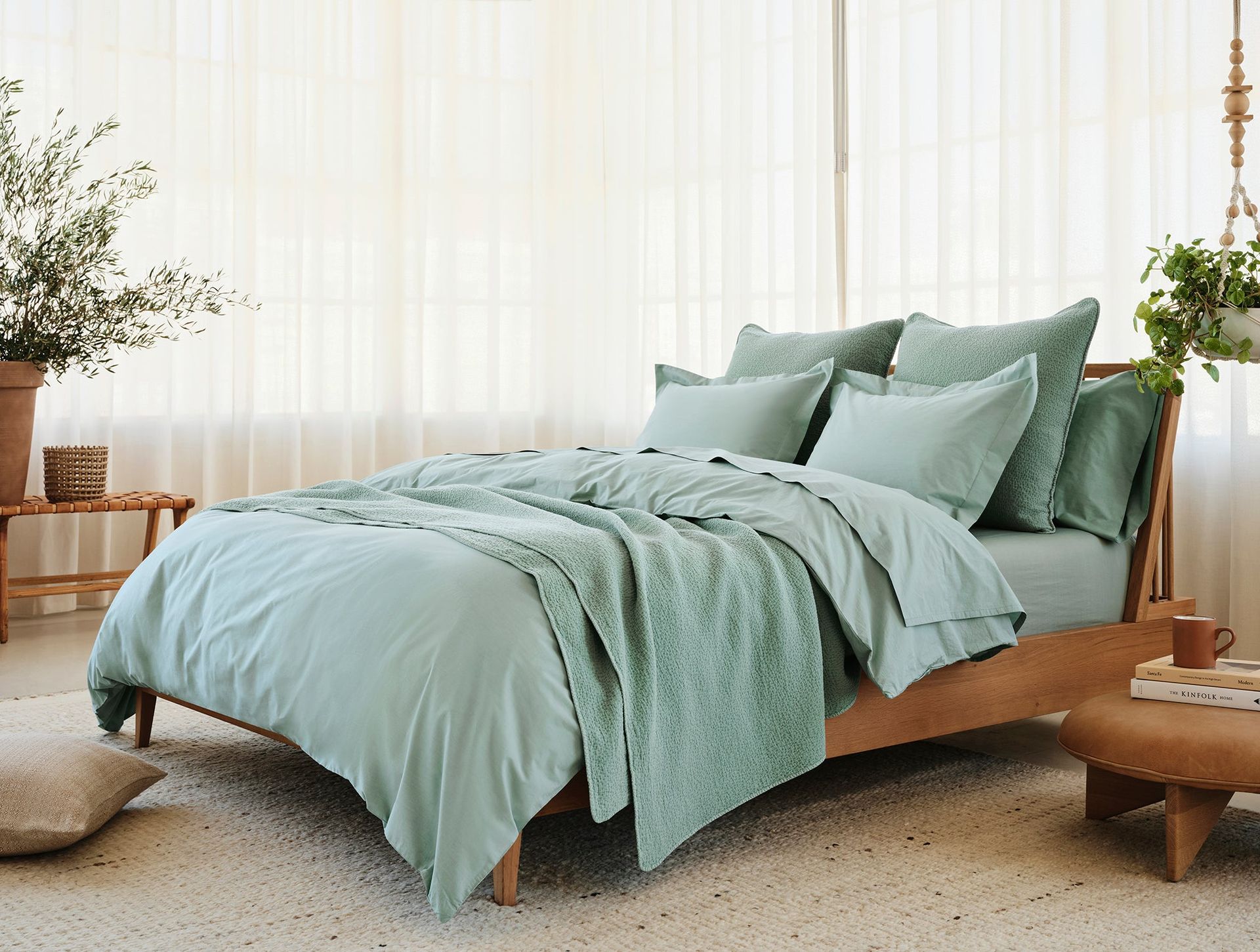 Refined Organic Percale Duvet Cover - Coyuchi | Seafoam