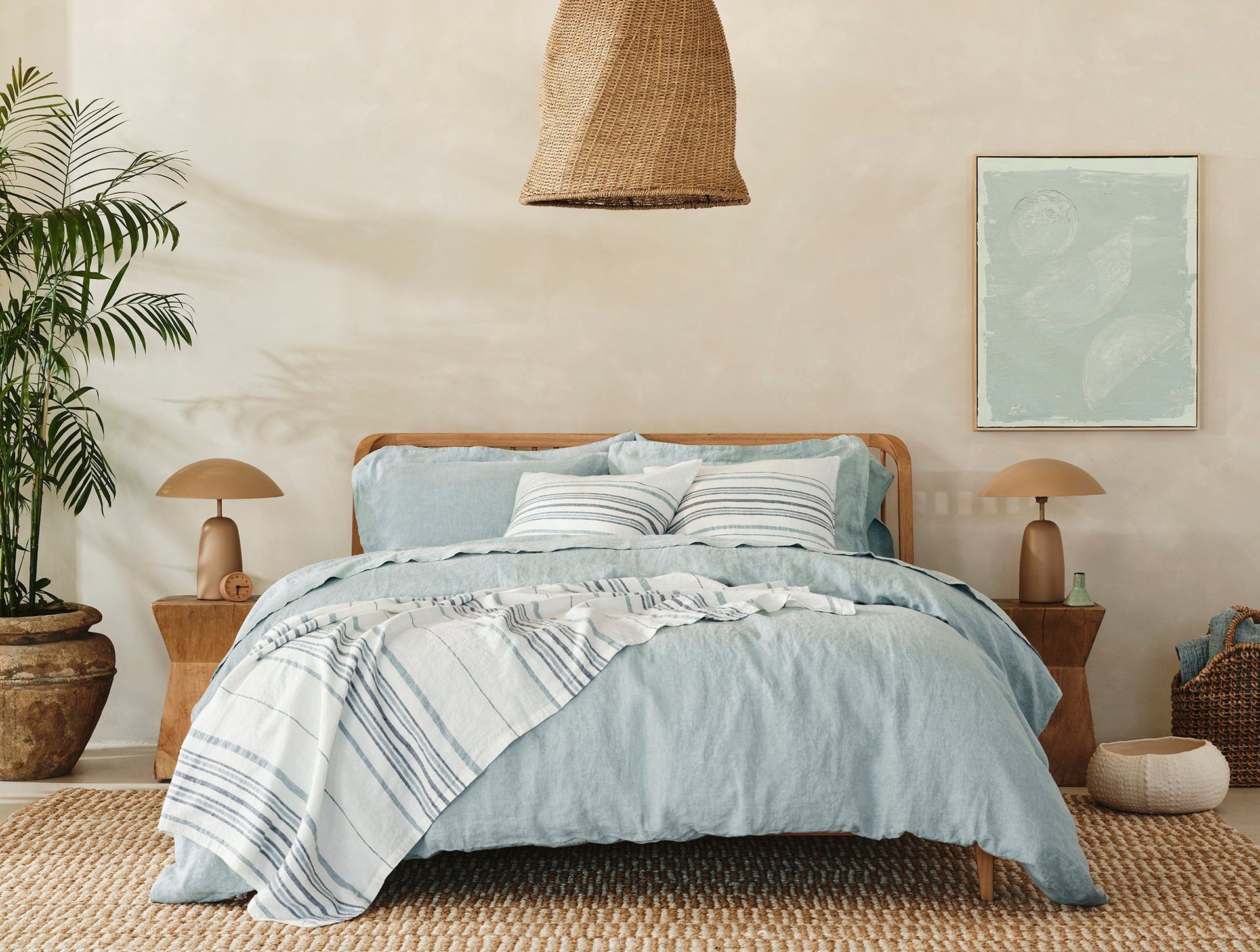 Organic Relaxed Linen Duvet Cover - Coyuchi | Pacific Blue Chambray