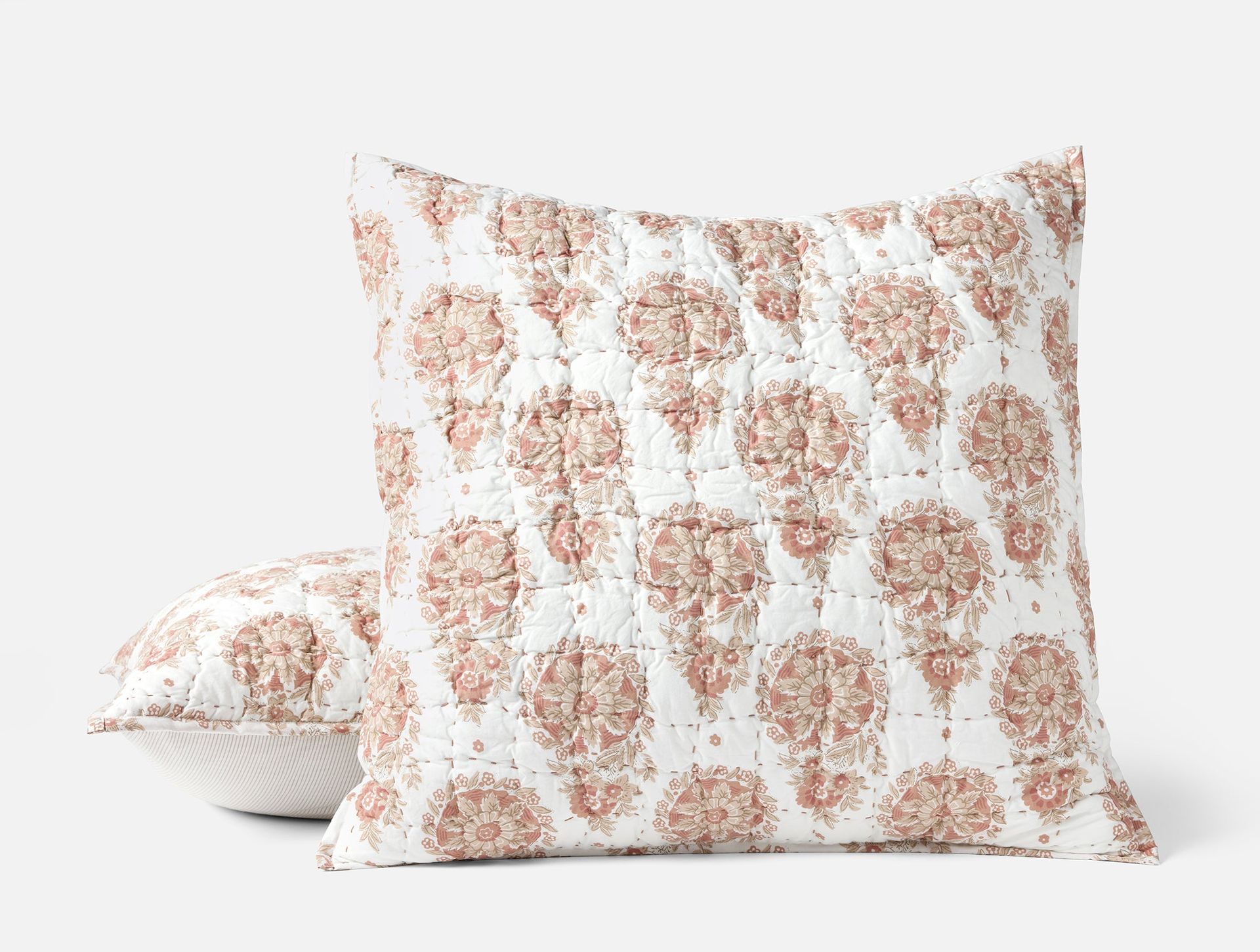 Flores Handstitched Organic Sham - Coyuchi | Praline