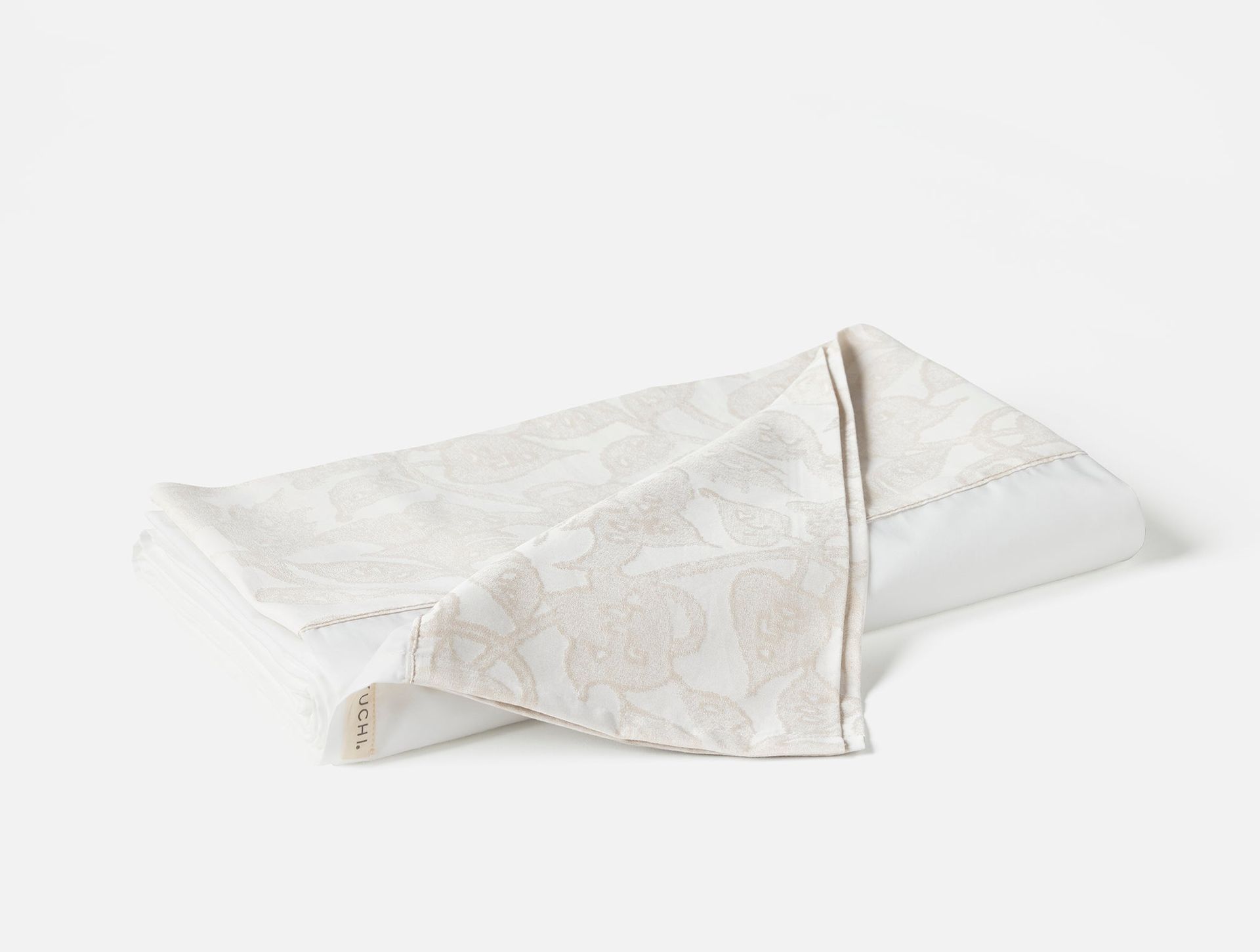 Heritage Organic Percale Jacquard Border Flat Sheet
