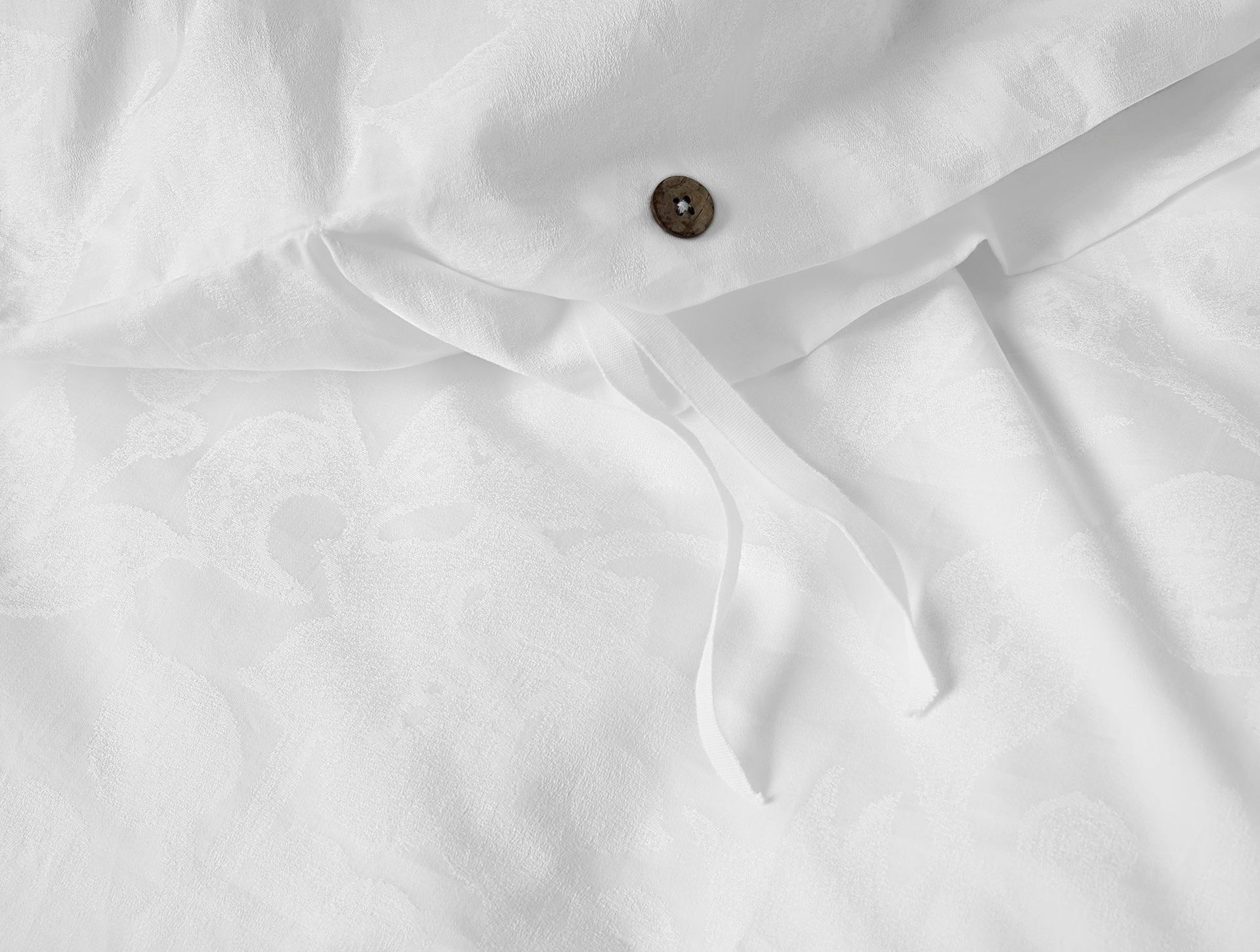 Heritage Organic Jacquard Duvet Cover - Coyuchi | Alpine White