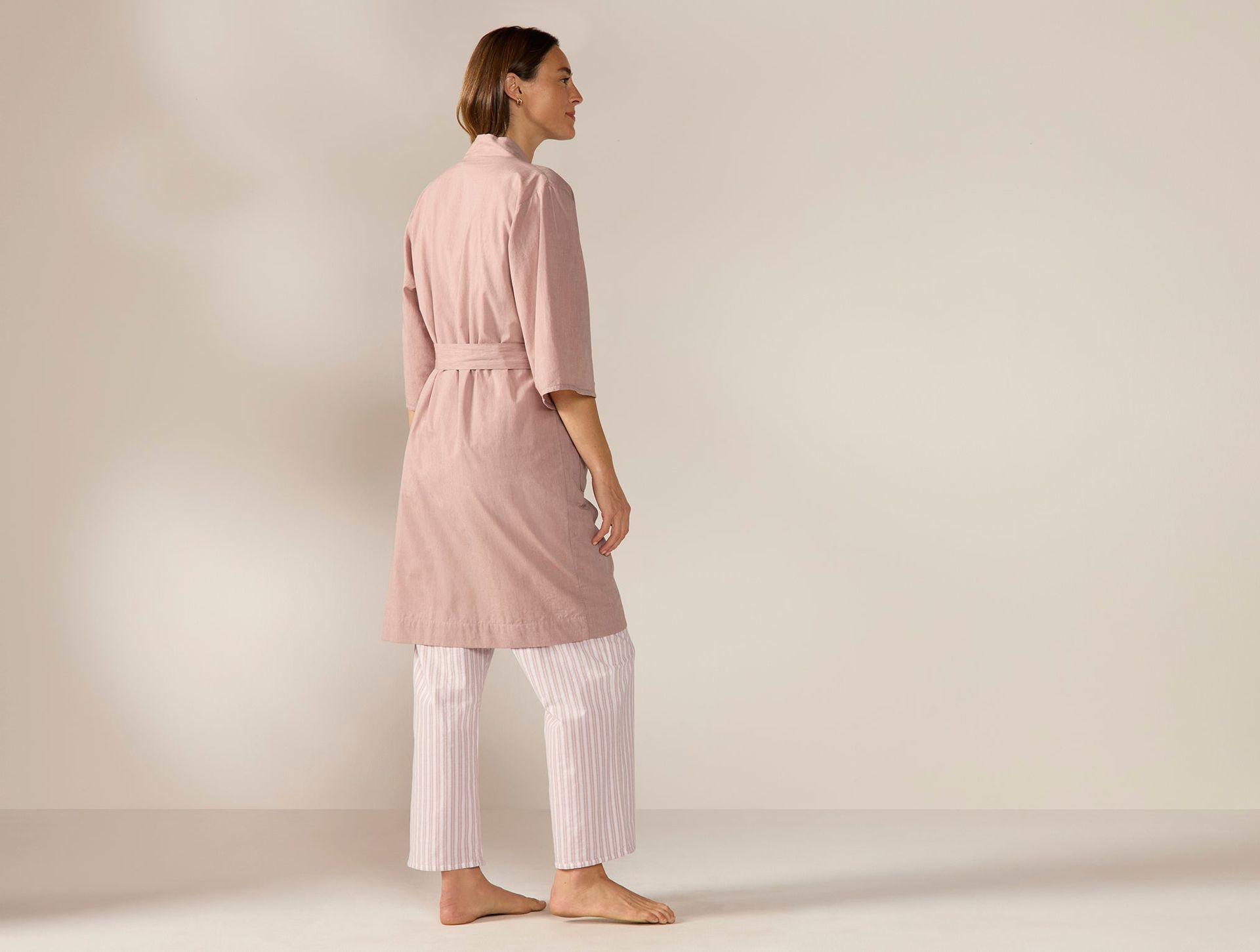 Women's Isla Organic Cotton Robe - Coyuchi | Praline Chambray