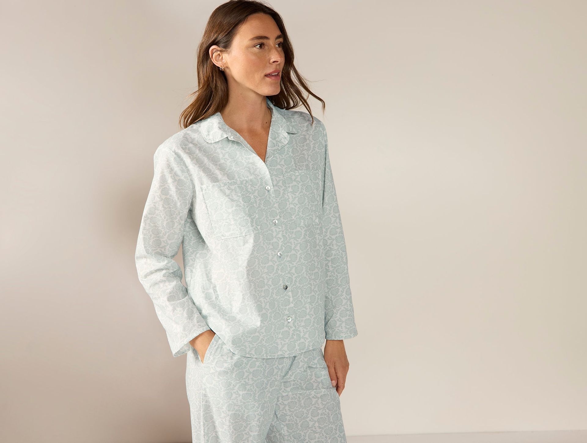 Women's Isla Organic Cotton Long Sleeve Pajama Set - Coyuchi | Dew Robles