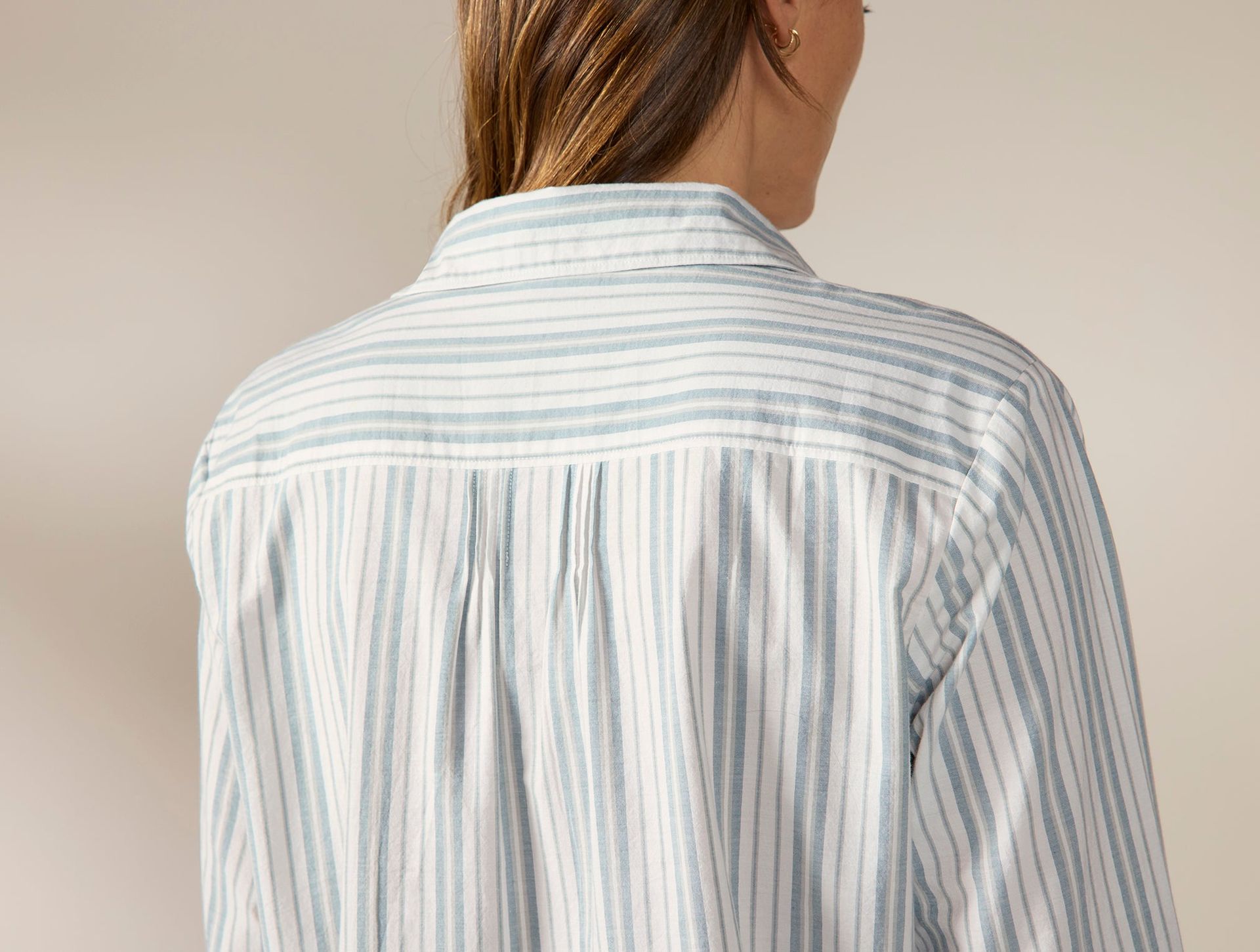 Women's Isla Organic Cotton Long Sleeve Pajama Set - Coyuchi | Pacific Blue Stripe