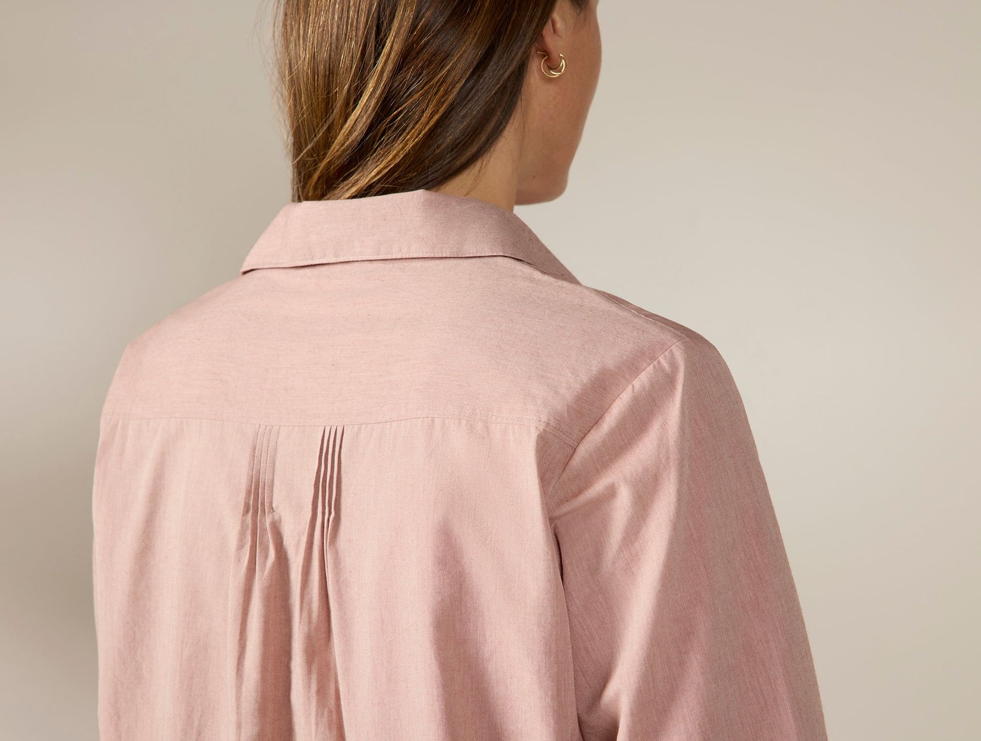 Women's Isla Organic Cotton Long Sleeve Pajama Set - Coyuchi | Praline Chambray