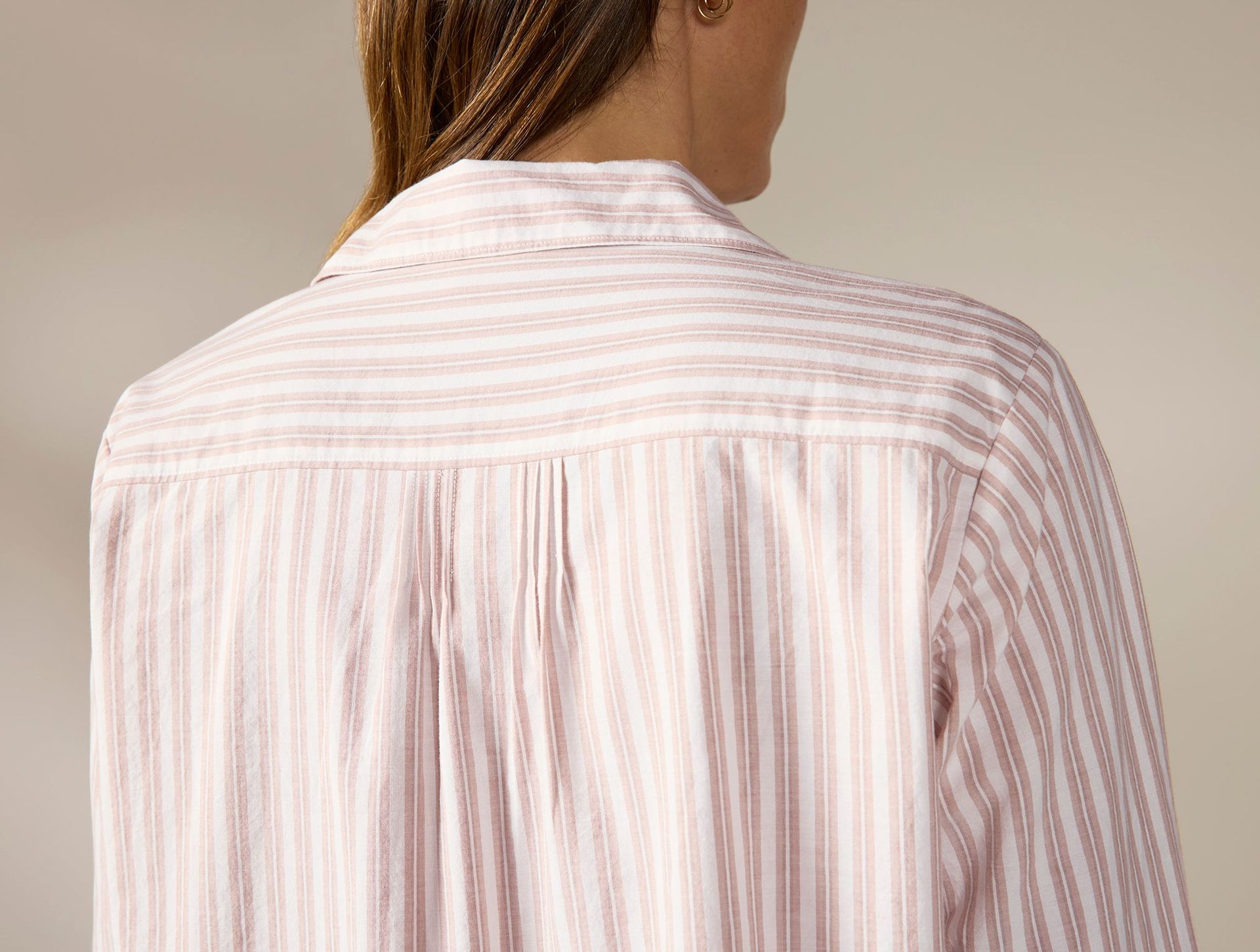 Women's Isla Organic Cotton Long Sleeve Pajama Set - Coyuchi | Praline Stripe