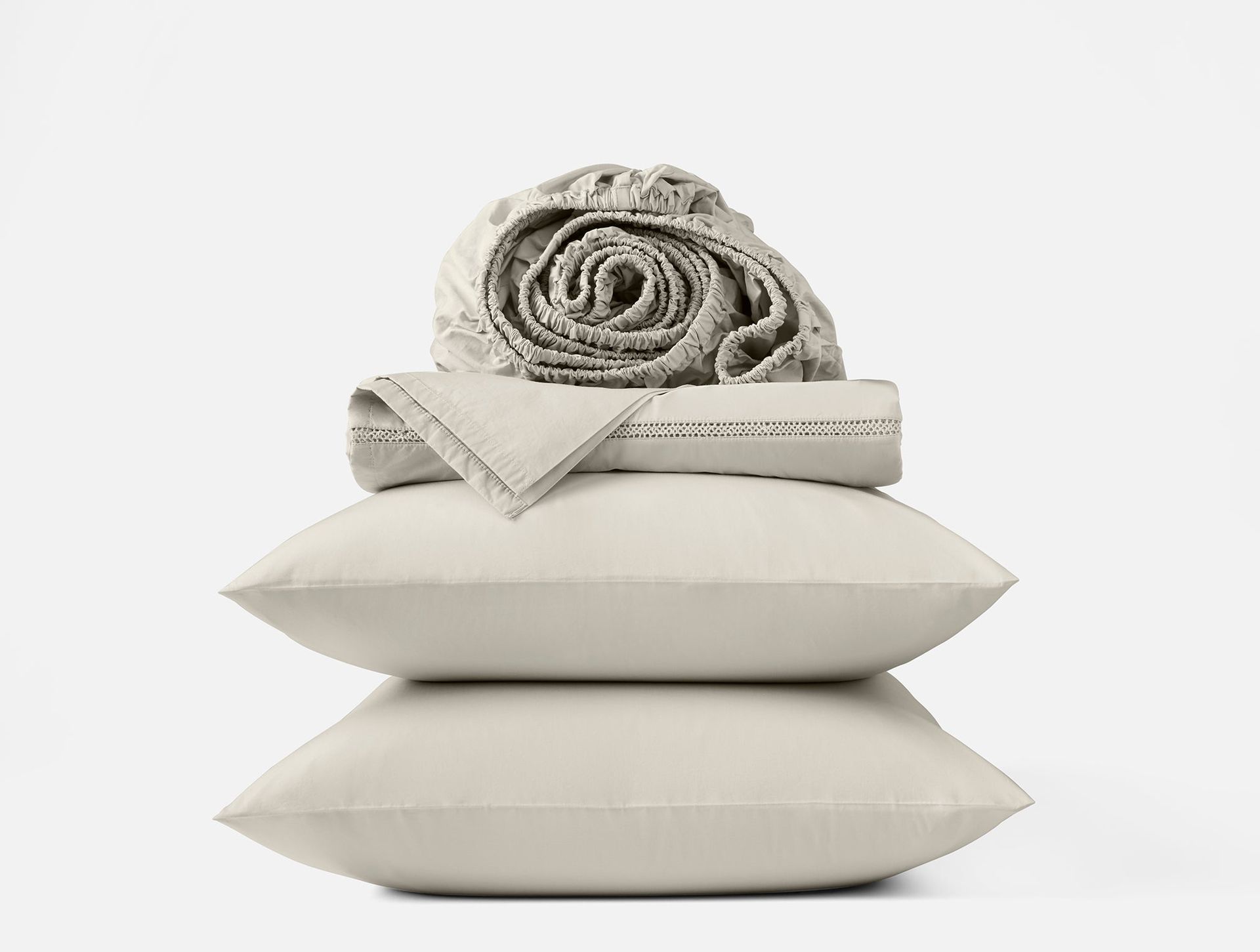 Lattice Organic Percale Sheet Set - Coyuchi | Stone