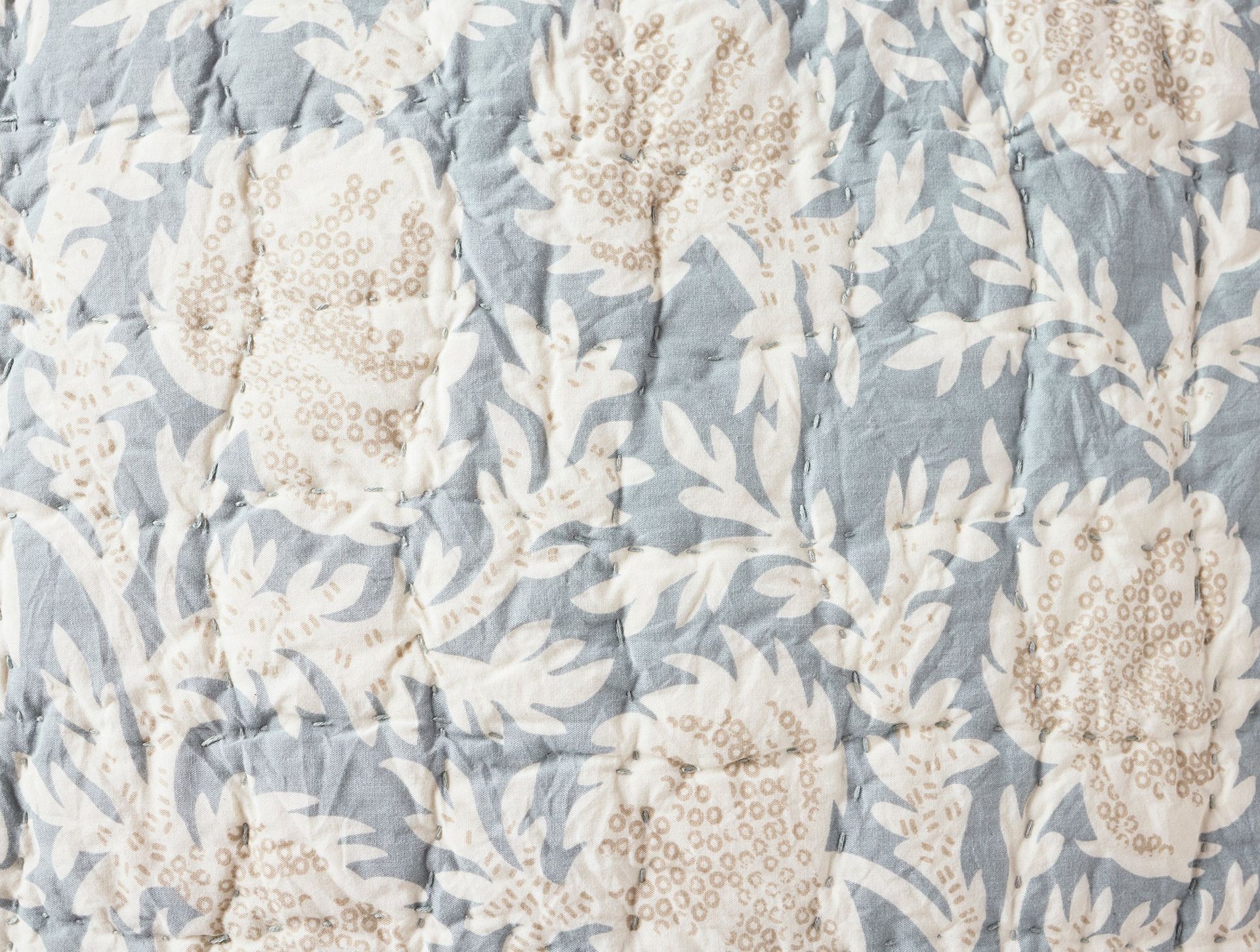 Robles Handstitched Organic Quilt - Coyuchi | Tidal w/Khaki