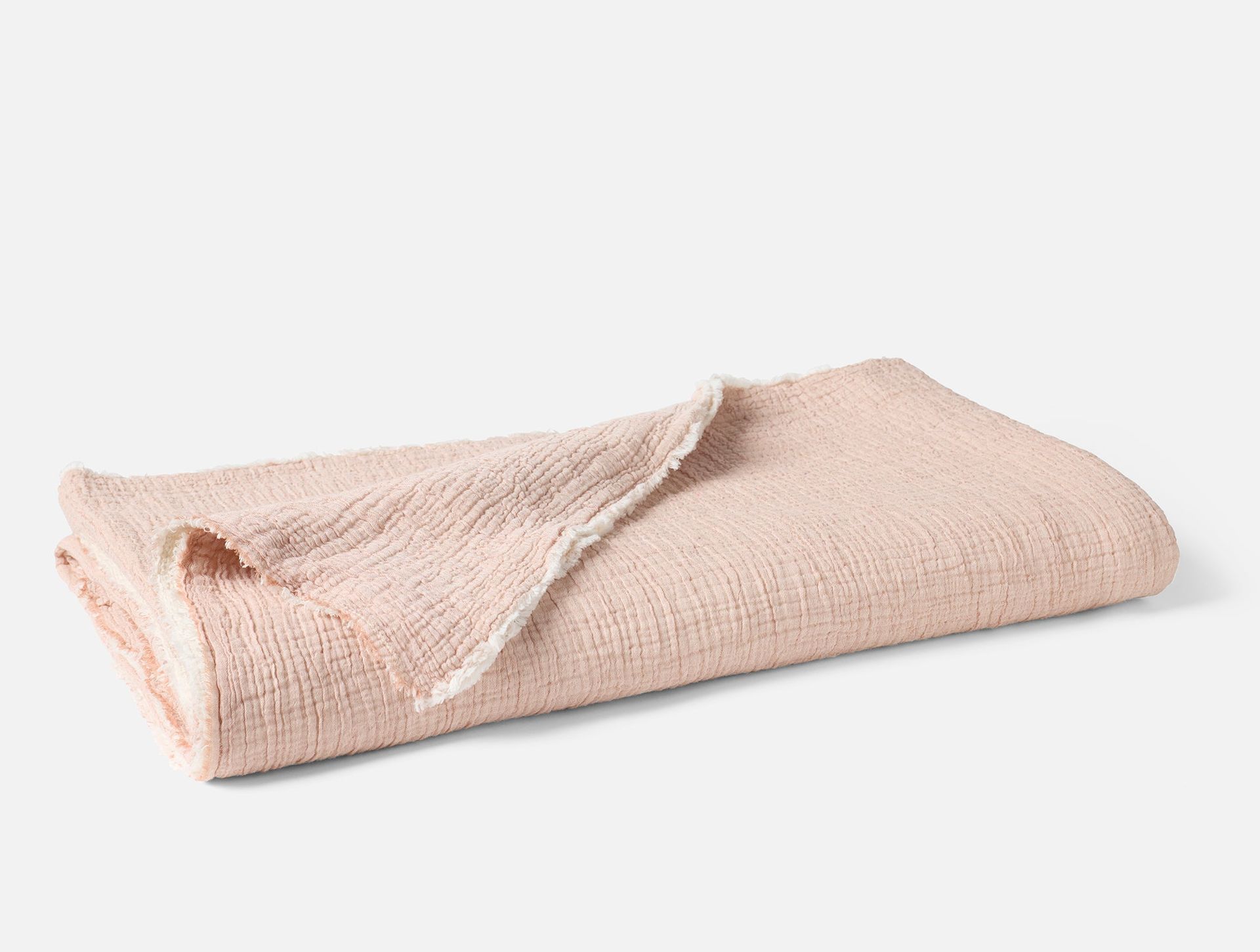 Topanga Organic Matelasse Blanket - Coyuchi | Praline Chambray
