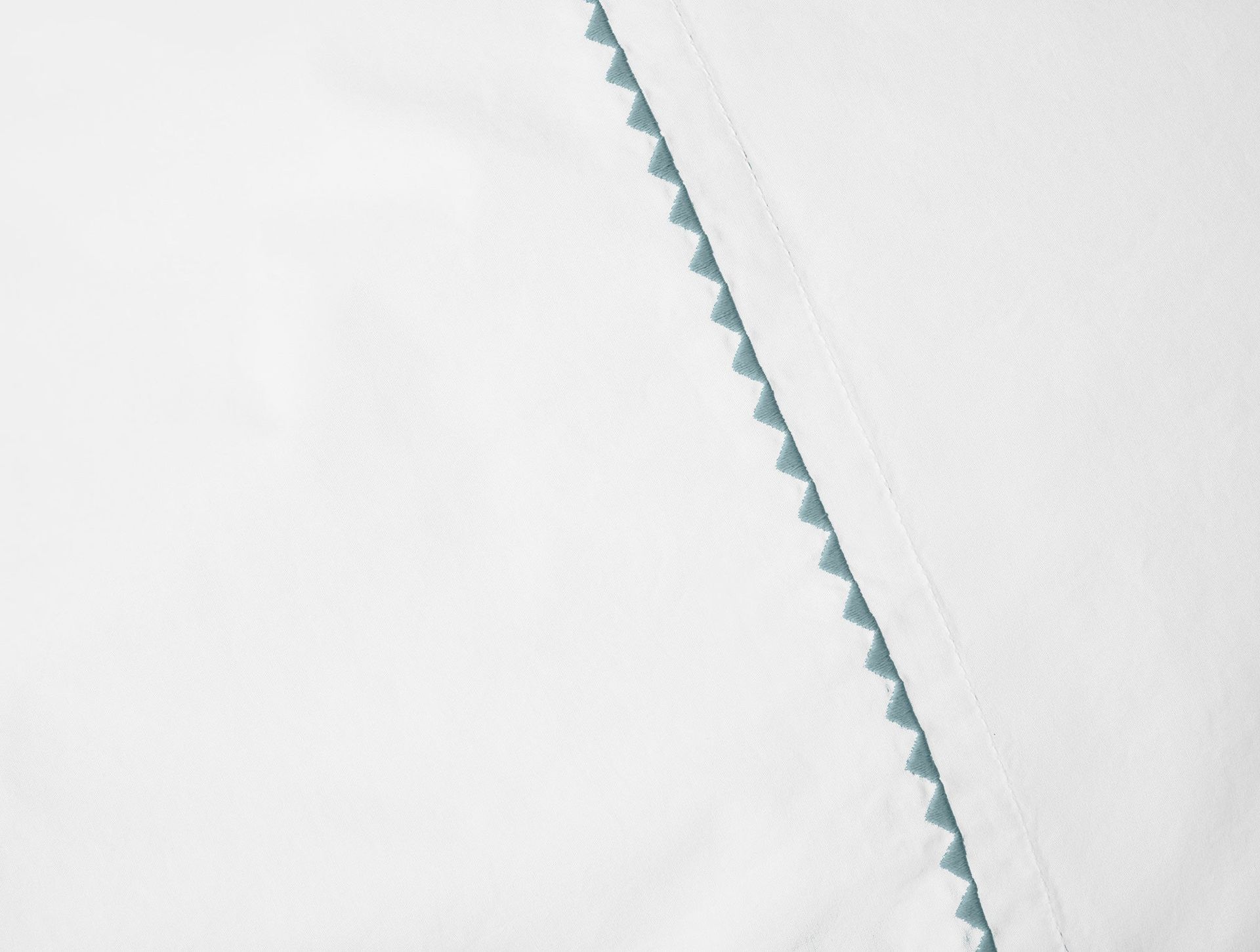 Trailing Embroidered Organic Sheet Set - Coyuchi | Alpine White w/Pacific Blue