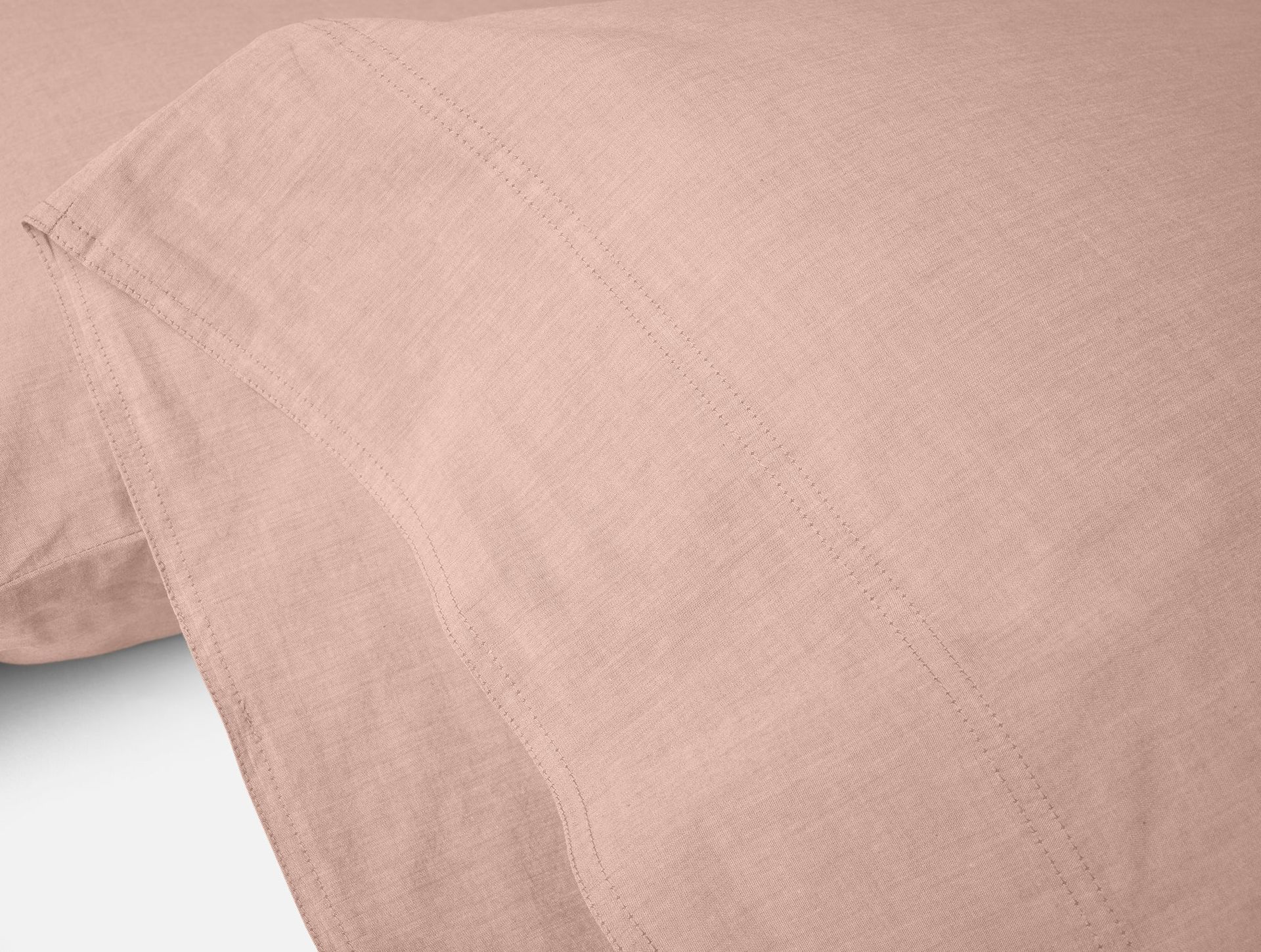 Organic Crinkled Percale™ Sheet Set - Coyuchi | Praline Chambray