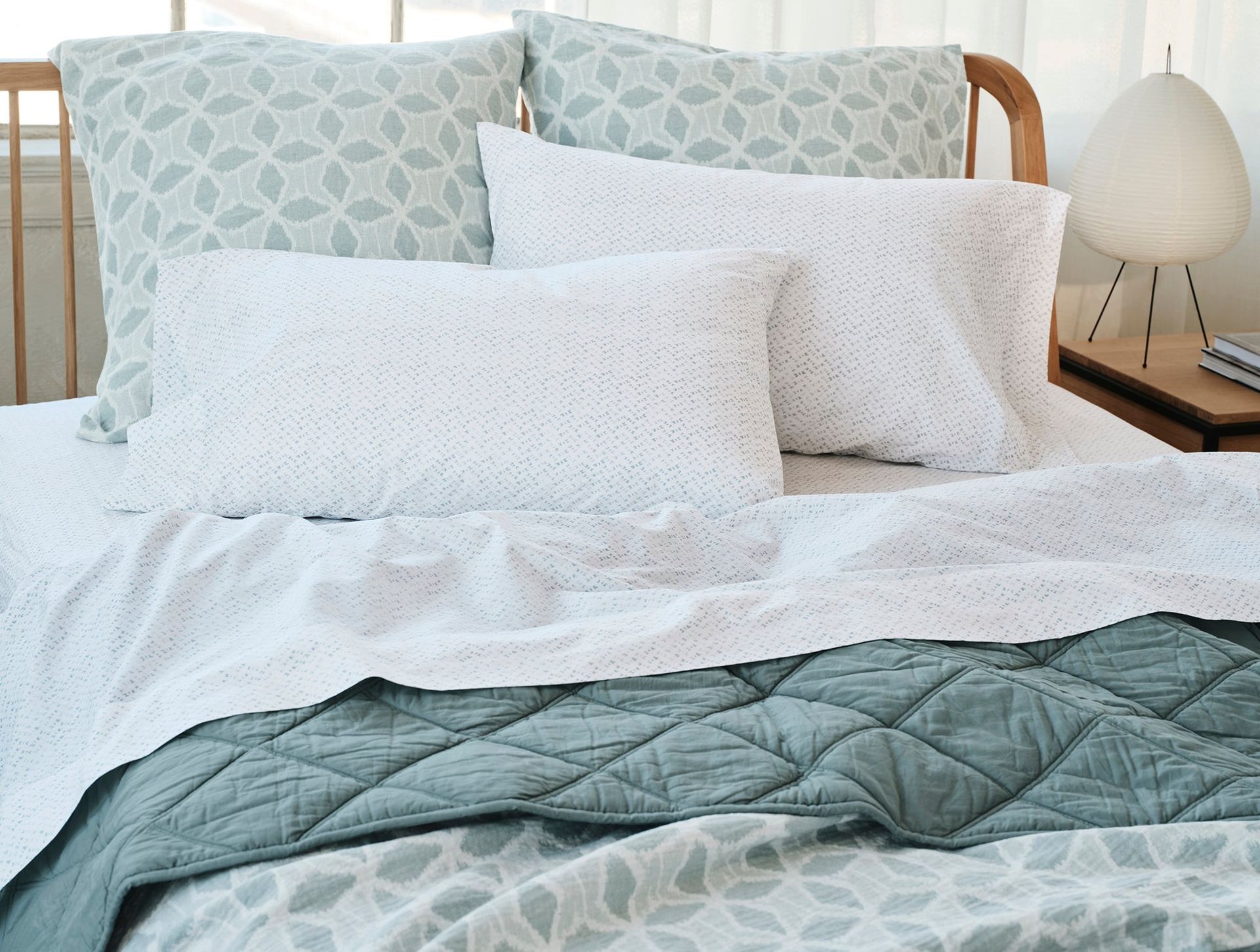 Organic Print Percale Sheet Set - Coyuchi | Tidal Patina
