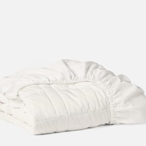 Washable Wool Filled Mattress Pad | Soft White