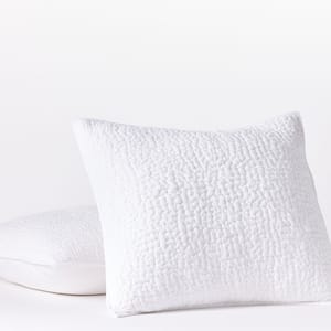 Pebbled Handstitched Organic Quilt | Alpine White