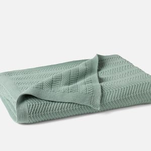 Hermosa Organic Knit Throw - Coyuchi | Seafoam