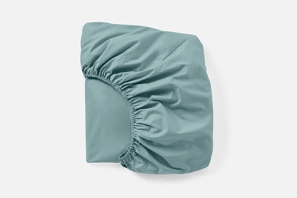 300 Thread Count Organic Percale Fitted Sheet | Pacific Blue