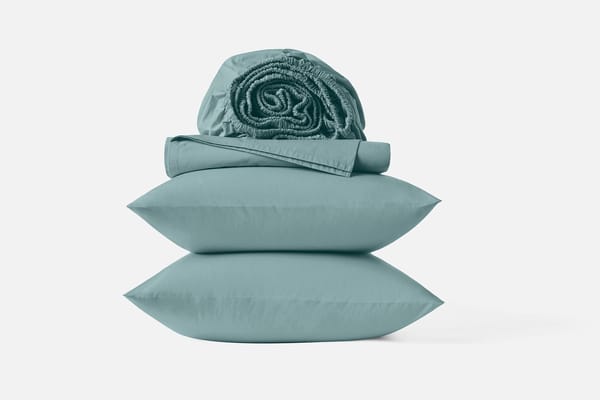300 Thread Count Organic Percale Sheet Set - Coyuchi | Pacific Blue