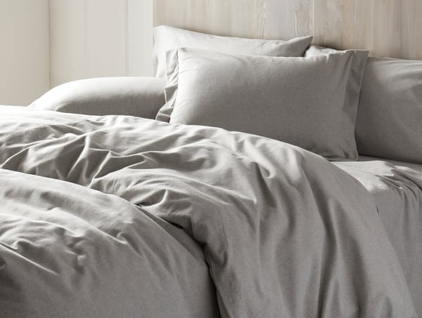 Cloud Brushed™ Organic Flannel Sheet Sets | Pale Gray Heather