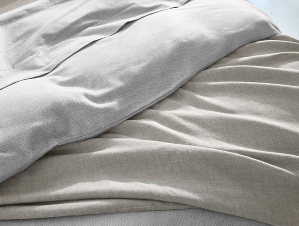 Cloud Brushed™ Organic Flannel Duvet Cover | Pale Gray Heather Texture