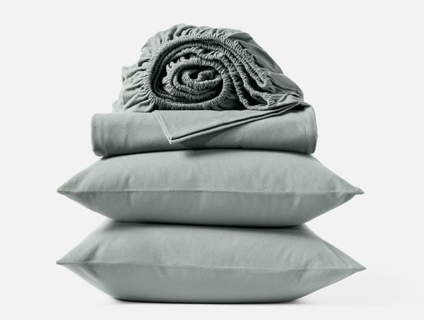 Cloud Brushed™ Organic Flannel Sheets | Sage