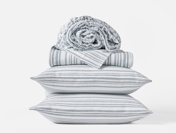 Cloud Brushed™ Organic Flannel Sheets | Gulf Tonal Stripe